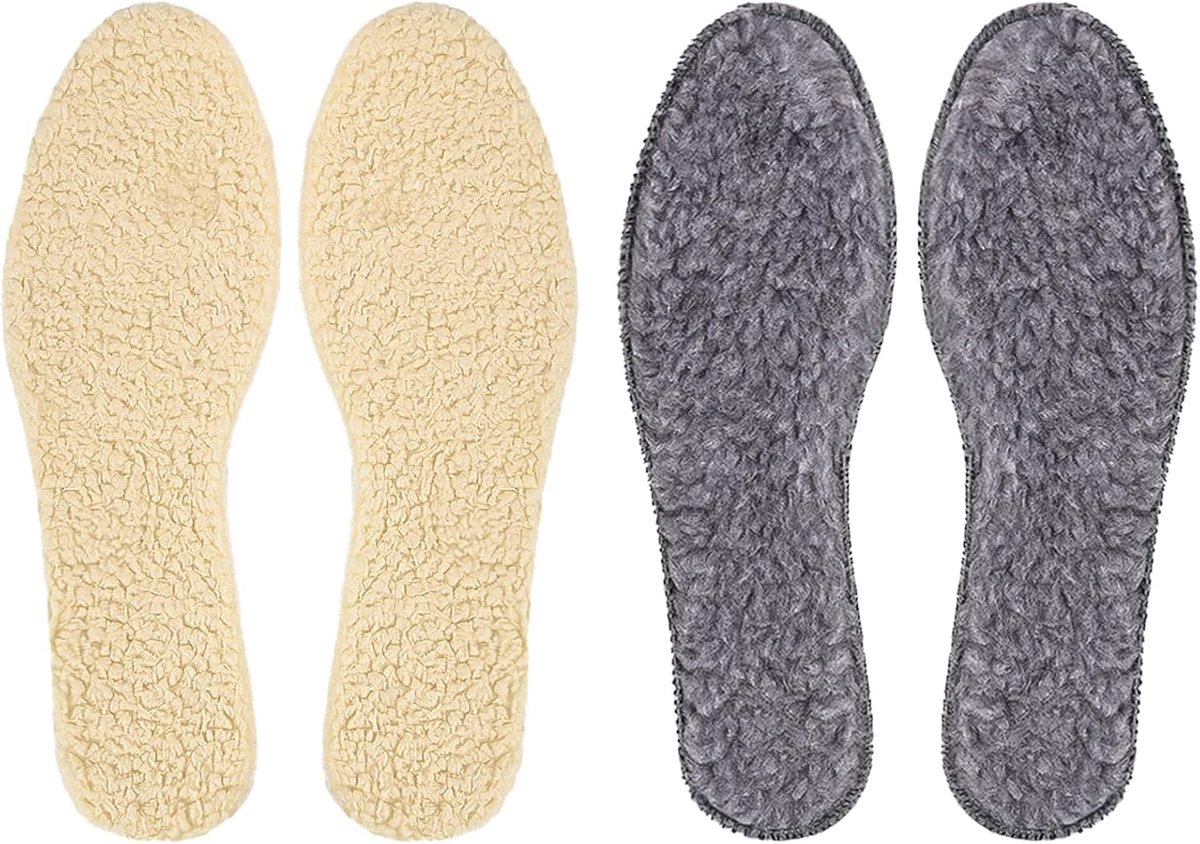 2 paar warme schapenwollen inlegzolen, isolerende zolen voor de winter, comfortabele warmte-isolatie, wollen binnenzool, maat 40, bescherming tegen kou