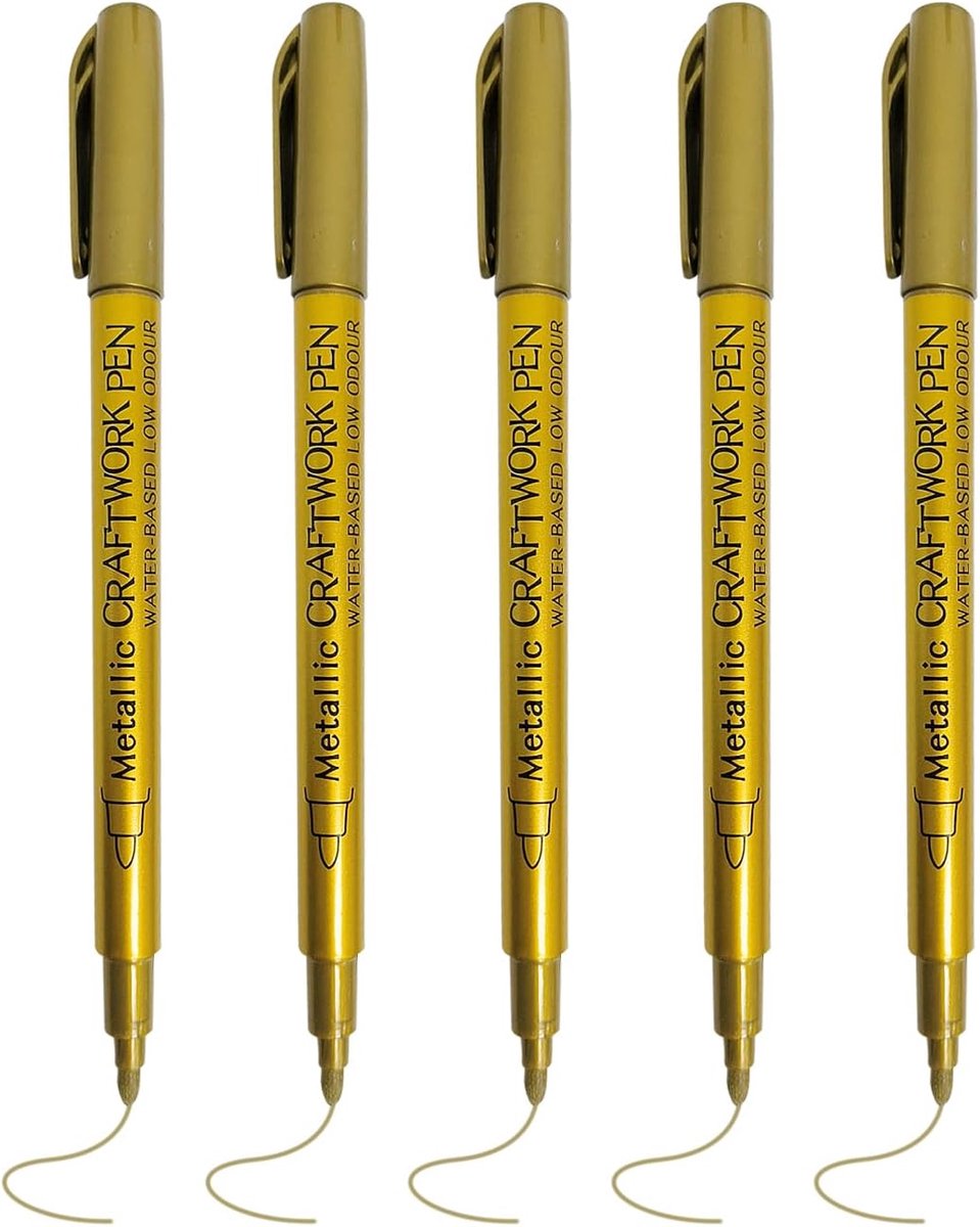 Markers, gouden kleurpotloden, gouden stofstiften, gouden inktstiften, gouden pennen om te schrijven, gouden acrylkleurpotloden, ideaal voor kalligrafie, handtekeningen