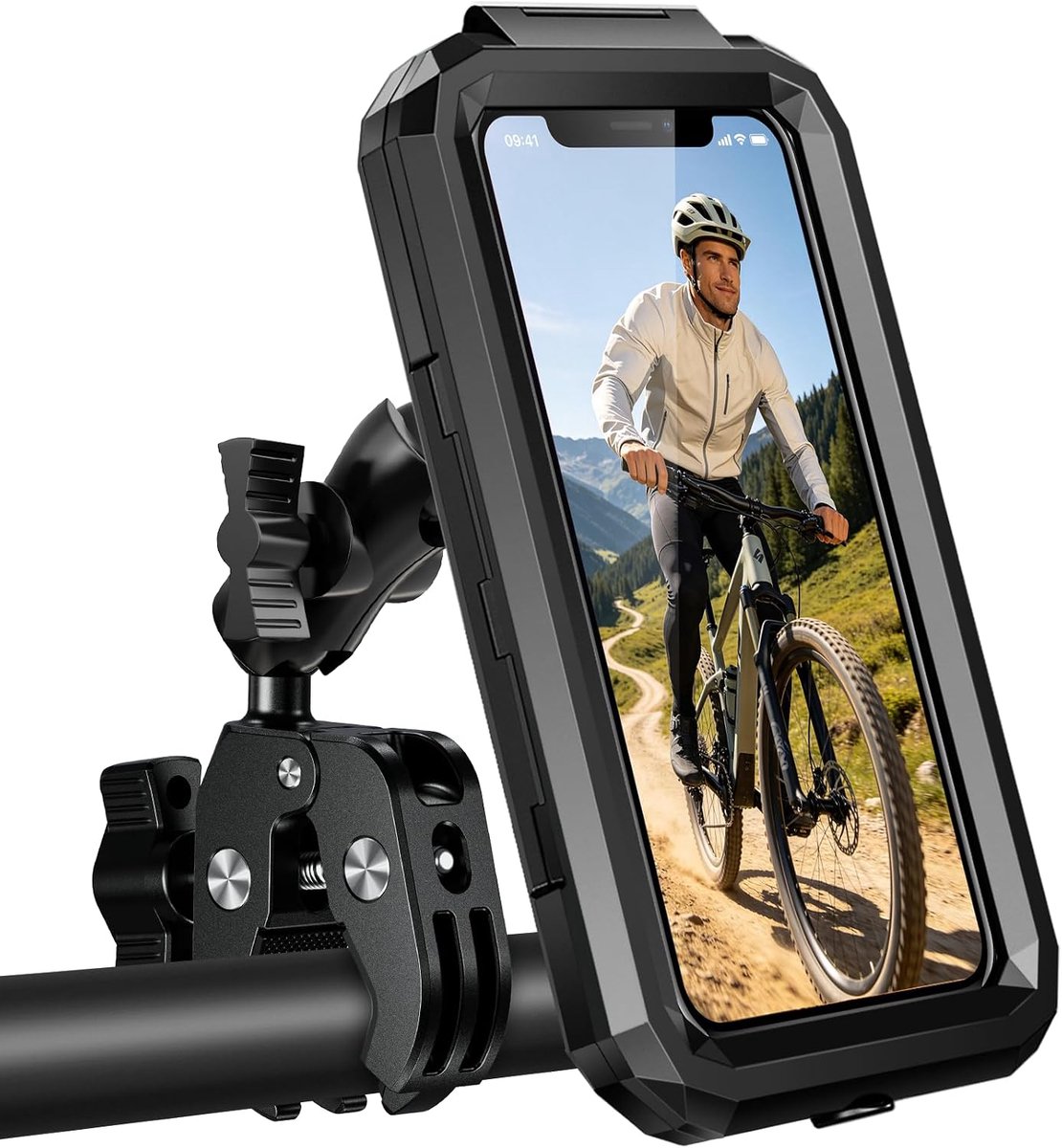 Telefoonhouder voor fiets, 360° rotatie, anti-trilling, waterdicht, voor smartphones van 4-6,8 inch