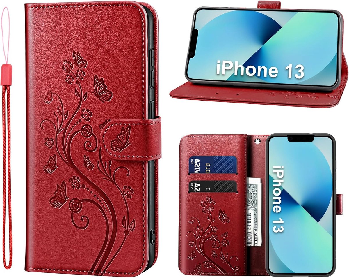 Compatibel met iPhone 13, flip flip flip case met