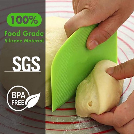 Bankschraper flexibel - SURDOCA 3 stuks BPA-vrije PE plastic kom schraper, scherpe rand en hoeken deegsnijder. Antislip keuken bakken spatel schraper, bakken Caking Lovers' Gift, kleur 36 — afbeelding 5
