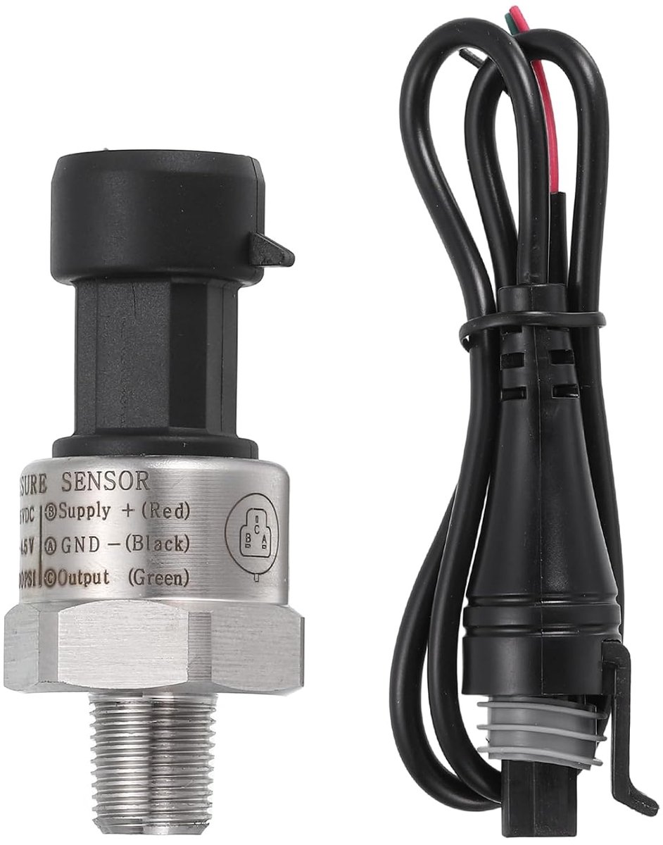 Druksensor Zender Met Connector, 1/8" NPT 200 PSI Rvs Drukzender Voor Oil Brandstof Water Air