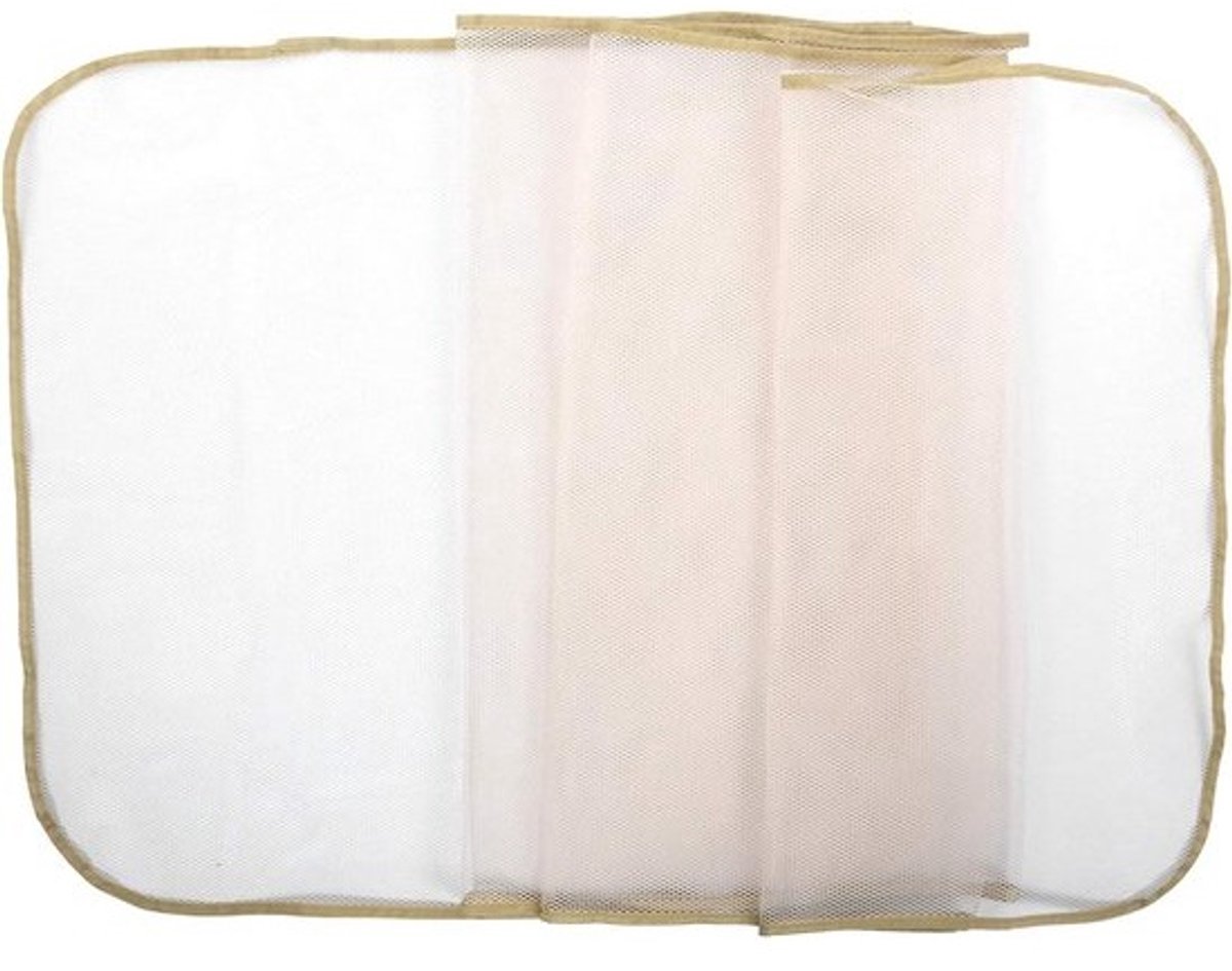 Allecto Plus - Veiligheidsnet van 3 Meter voor Baby, Balkon en Trapleuning - Beige Kleur - Indoor Outdoor Gebruik.