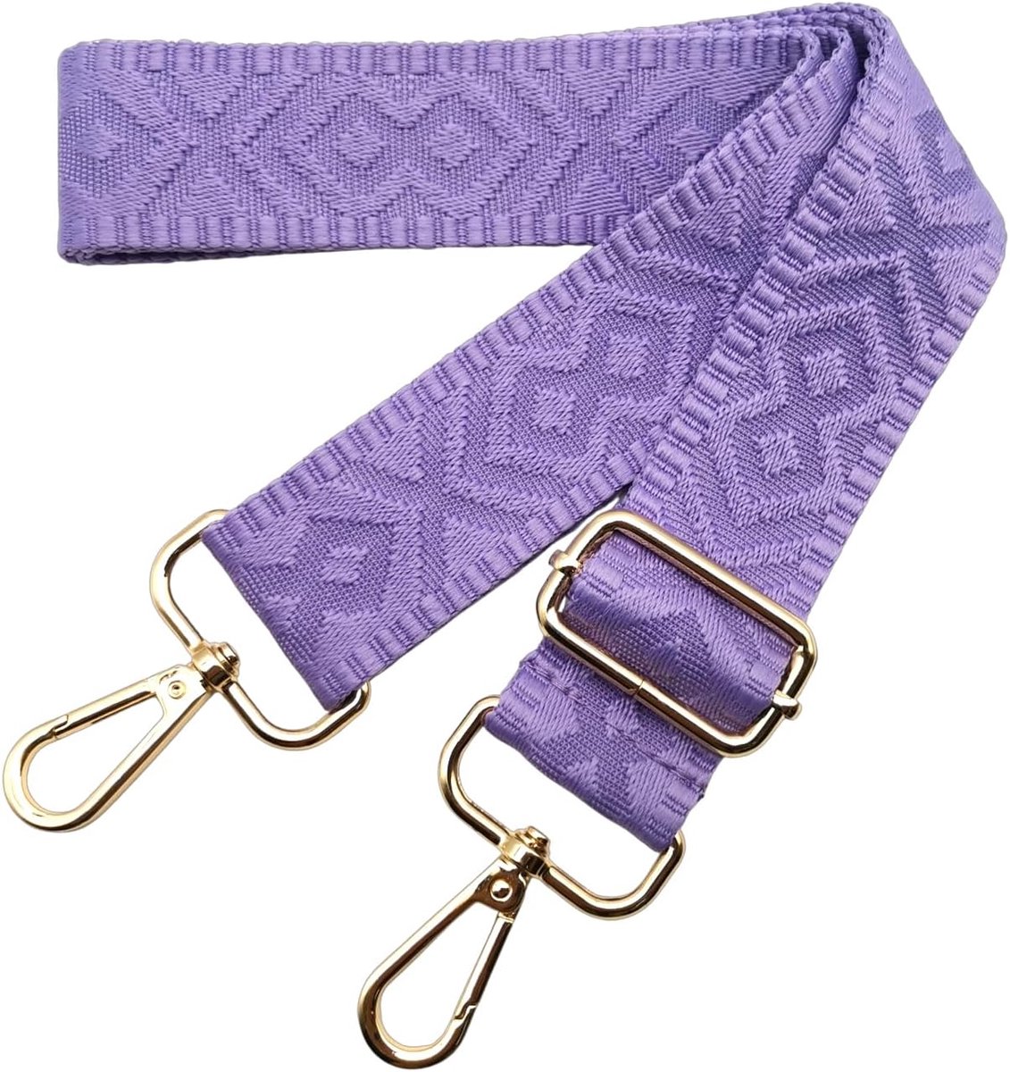 Schouderriem voor tas, brede schouderriem, 3,8 cm, verstelbaar, verwisselbare handtas, met gouden gesp, voor dames, doe-het-zelf, accessoires (paars) 26