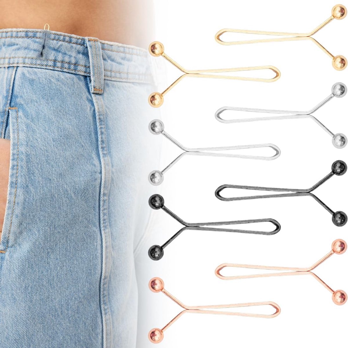 Knopen, spelden met knopen voor jeans, pareljeans met knopen