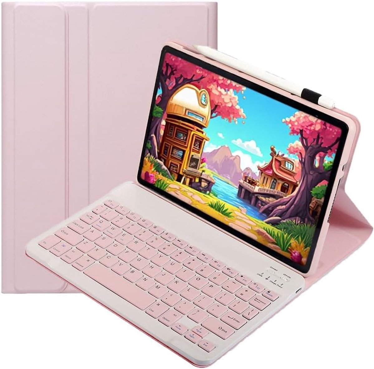 Toetsenbordhoes voor Xiaomi Redmi Pad 2/ Pad SE 11 inch, hoes met toetsenbord, magnetisch, afneembaar, QWERTY voor Redmi Pad 2, roze