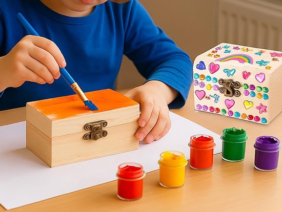 Knutseldoos van hout, 10 stuks, kleine schatkisten van hout met slot, mini-opbergdoos voor sieraden, knutselwerk, decoratie, thuiskantoor-organizer, handgemaakte houten doos in — afbeelding 3