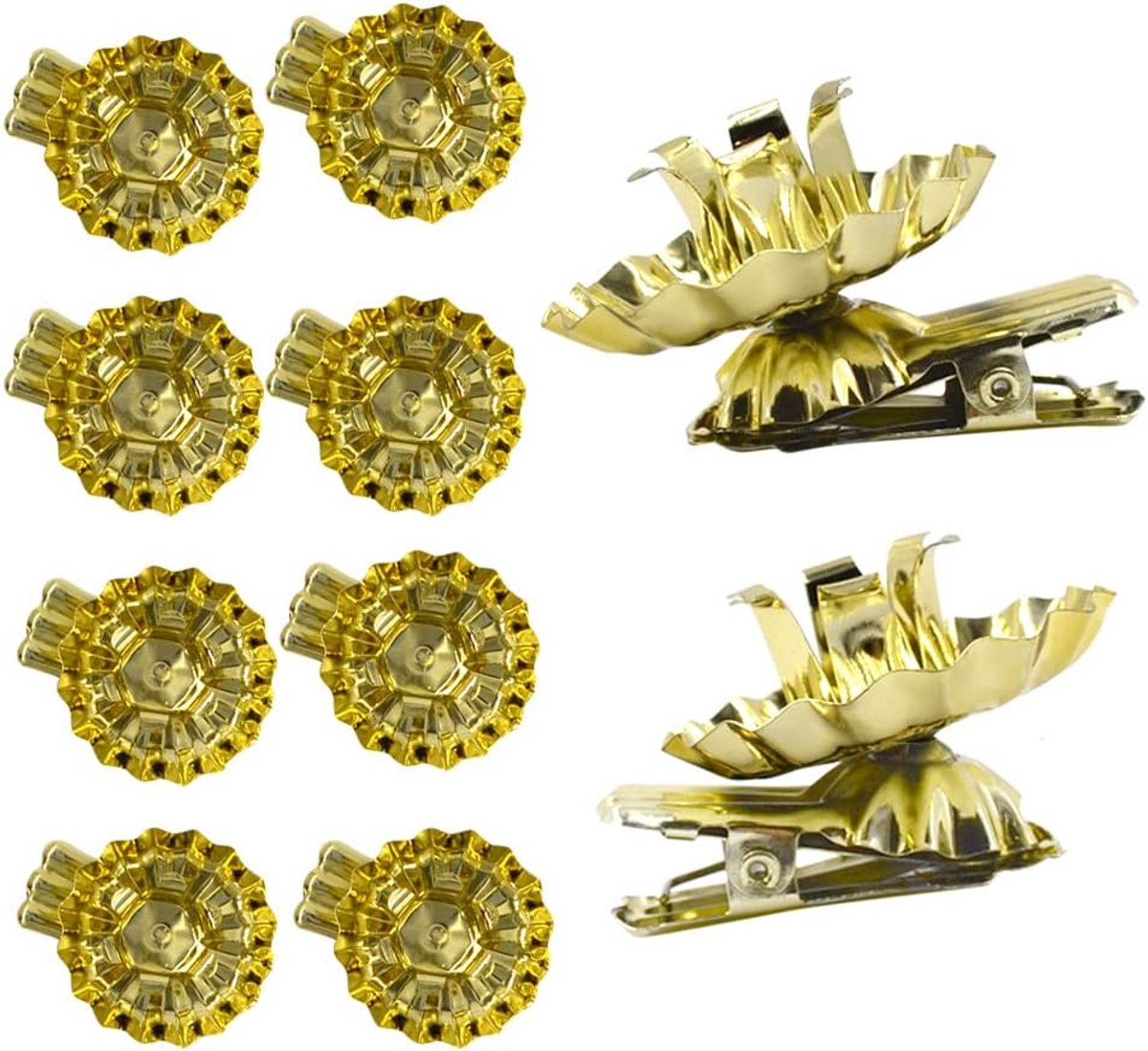 24-delig set boomkaarsenhouders met clip voor kerstboom - Traditionele kaarsklemmen met clip, goud