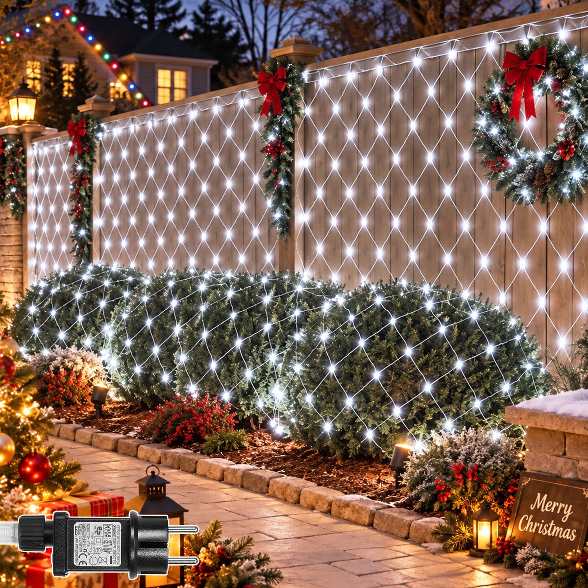 Lapamax LED Netverlichting - Kerstverlichting 6 x 4 m 660 LEDs Wit - 31 V Laagspanning met 8 Lichtstanden en Geheugenfunctie - Lichtnet voor Heg, Muur en Kerstdecoratie