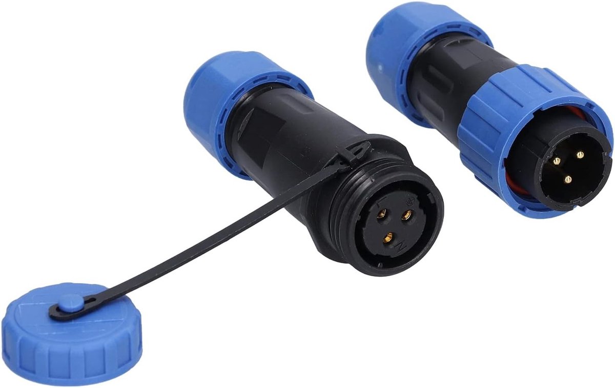 Waterdichte 3-Pins Stekkerverbinding, IP68, 250V 10A, Geschikt voor Marine en Elektrische Toepassingen