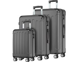 TRVLMORE Kofferset - 3 Delig - 38L Handbagage + 70L en 110L Ruimbagage - Lichtgewicht - Trolley - Reiskoffer Set - Donkergrijs