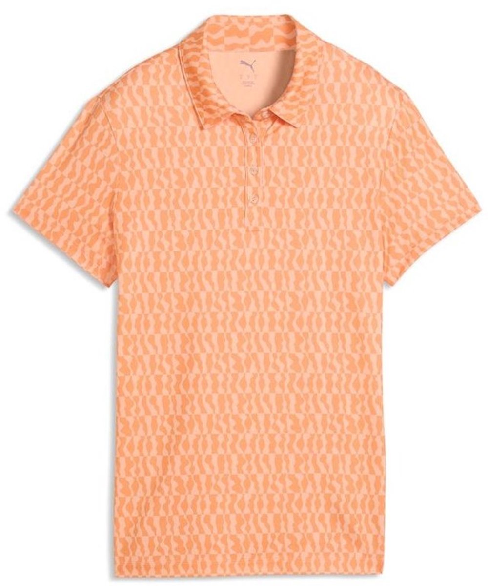 Puma damespoloshirt W Cloudspun Wavey SS Polo 635041 Melon Glow