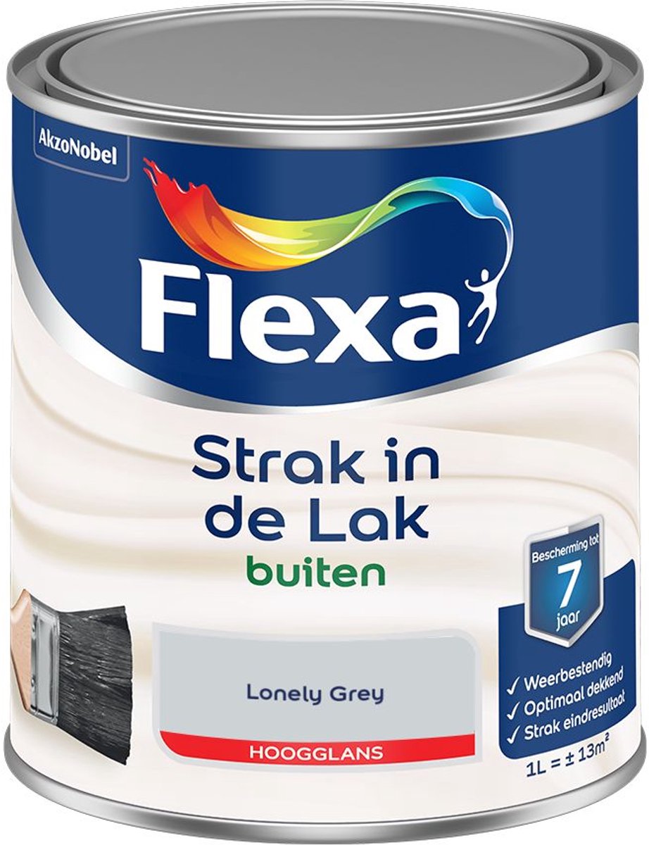 Flexa - Strak In De Lak Buitenlak Hoogglans - Lonely Grey - 1 L - Kleur Van Het Jaar 2027