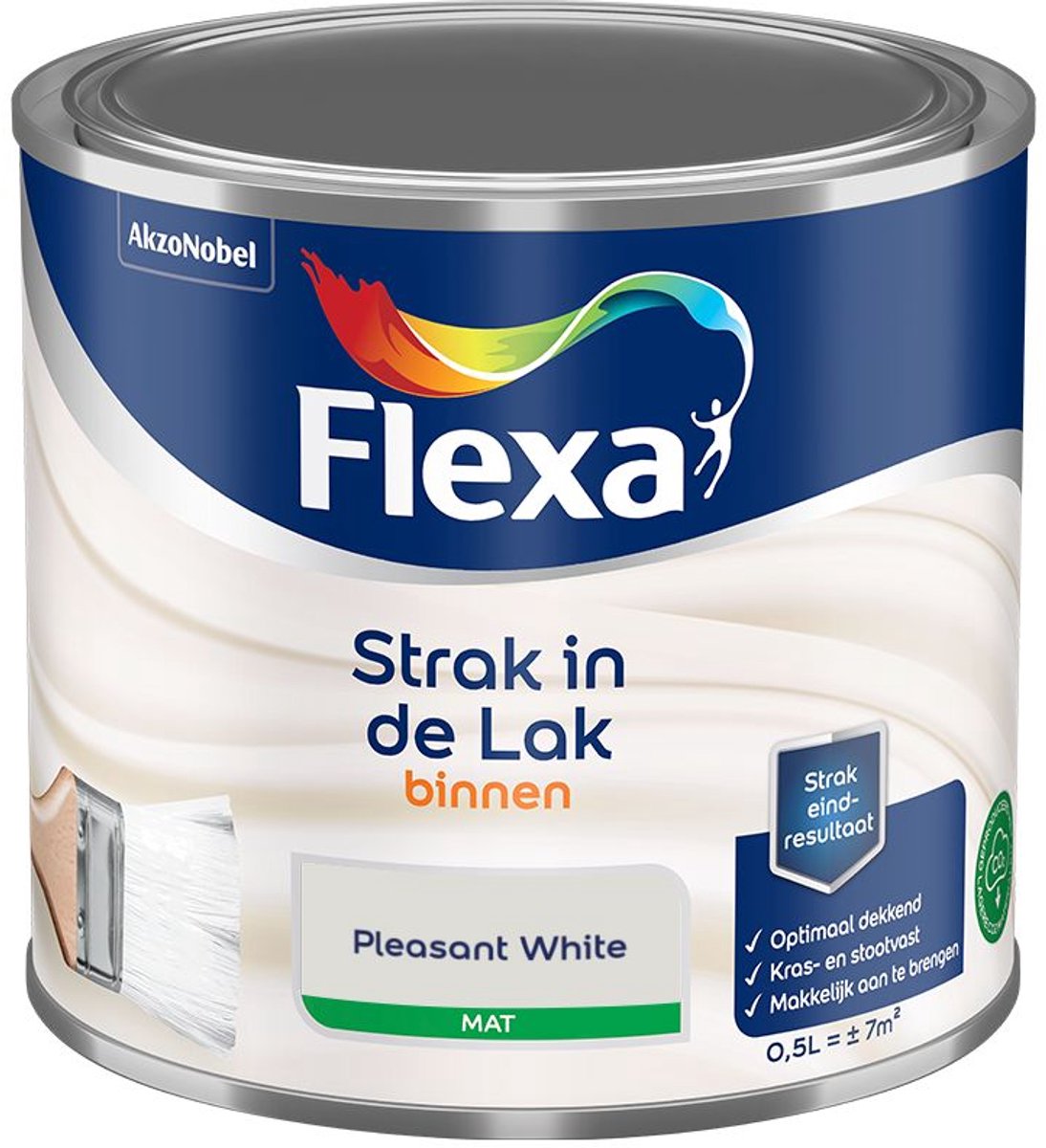 Flexa - Strak In De Lak Binnenlak Mat - Pleasant White - 500 Ml - Kleur Van Het Jaar 2027
