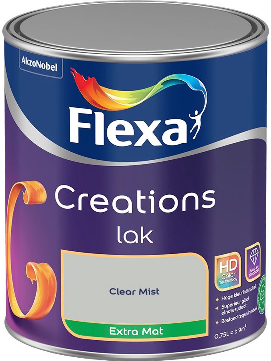 Flexa - Creations Lak Extra Mat - Clear Mist - 750 Ml - Kleur Van Het Jaar 2027