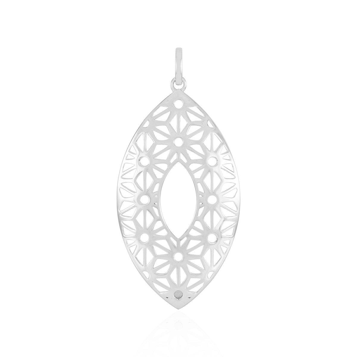 Cavill - Zilveren Hanger - 925 Sterling Zilver Gerhodineerd - Filigraan Bloem Design - Lichtgewicht, Modern en Elegant Sieraad