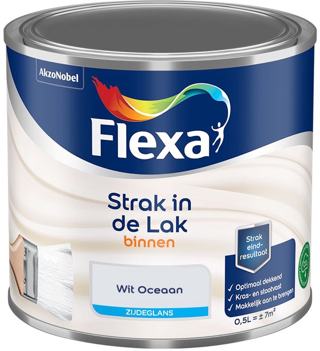 Flexa - Strak In De Lak Binnenlak Zijdeglans - Wit Oceaan - Mengverf - 500 Ml