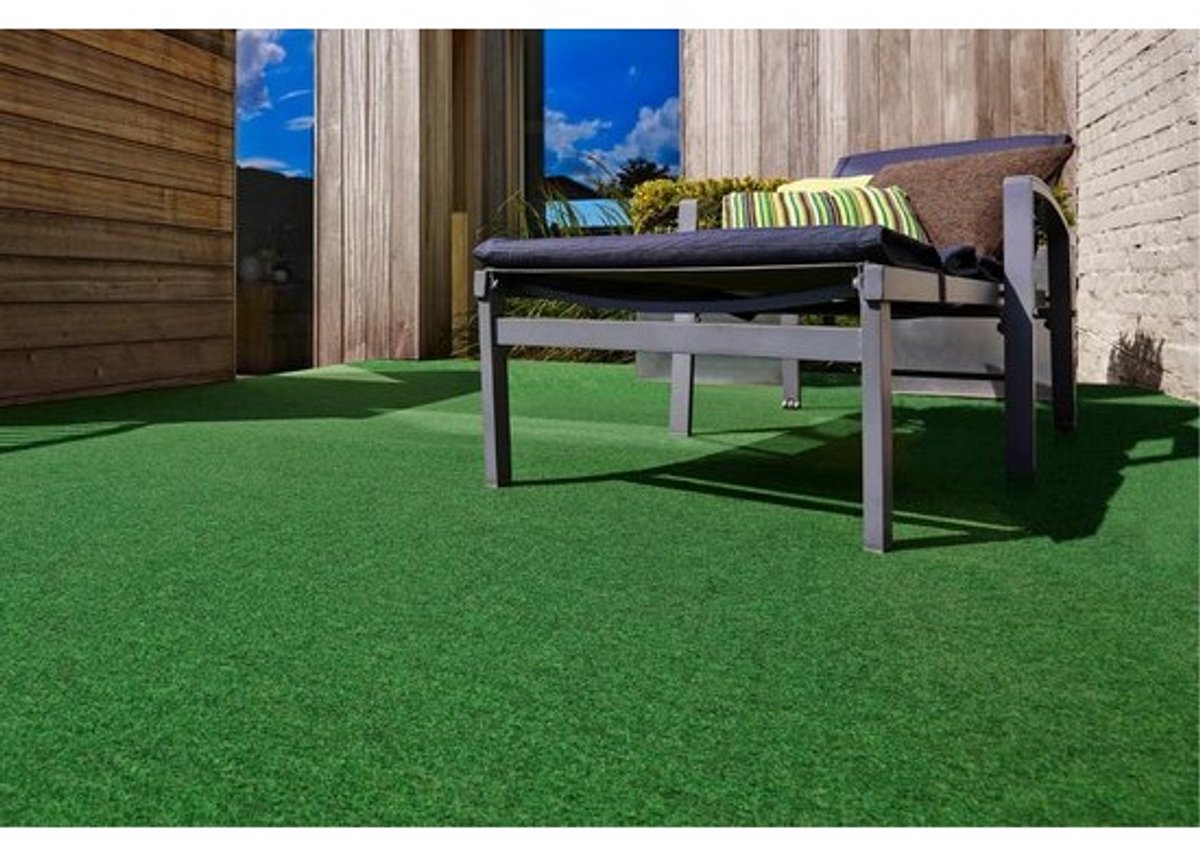 Kunstgrastapijt Field - Weerbestendig Kunstgras voor Buiten als Balkonvloer of Outdoor Tapijt - 133 x 300 cm Groen