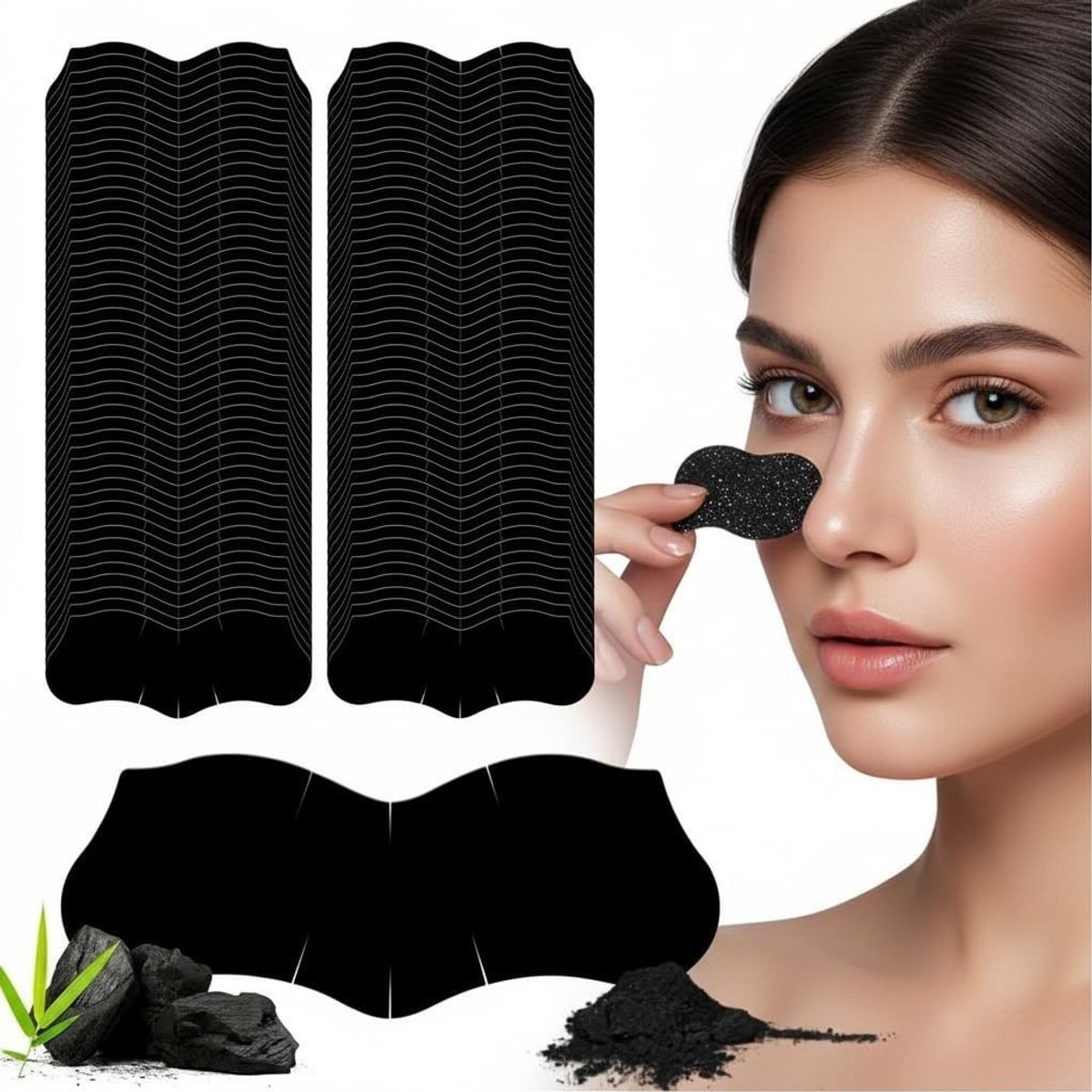 80 Stuks Zwarte Blackhead Remover Strips voor Neus, Diepe Reiniging van Poriën, Olieabsorberende Pore Minimizer voor Alle Huidtypes