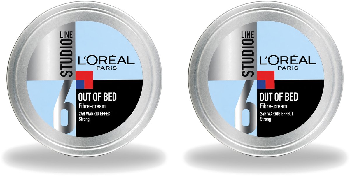 2 x L'Oréal Paris - Wax - Studio Line - Out Of Bed - Fibre Cream - Warrig Effect - 150 ml - Voordeelverpakking - 2 stuks