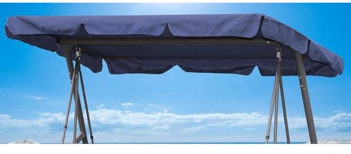 Vervanging Zonnedak 200x145cm voor Tuinschommel Universal Hollywood 3-zits - blauw - UV 50