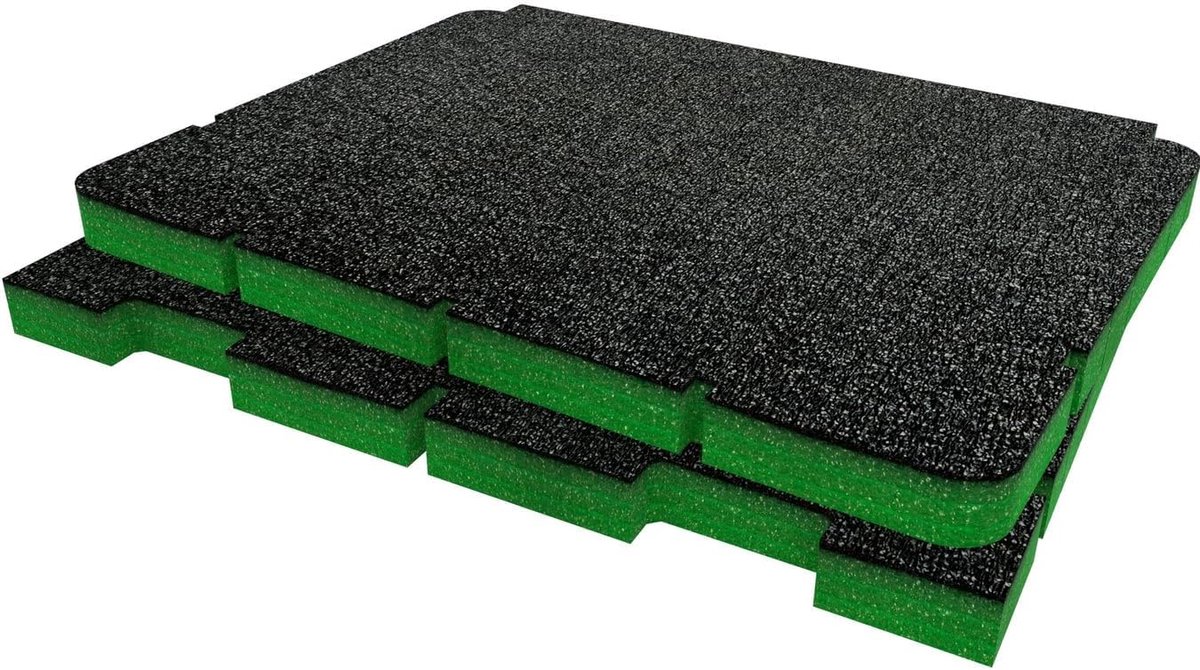 Foam Inzetpakket compatibel met StackTech Organizer schuiminzetstukken | Snij- en pelschuim voor het organiseren van gereedschapskisten (groen, 30 mm)