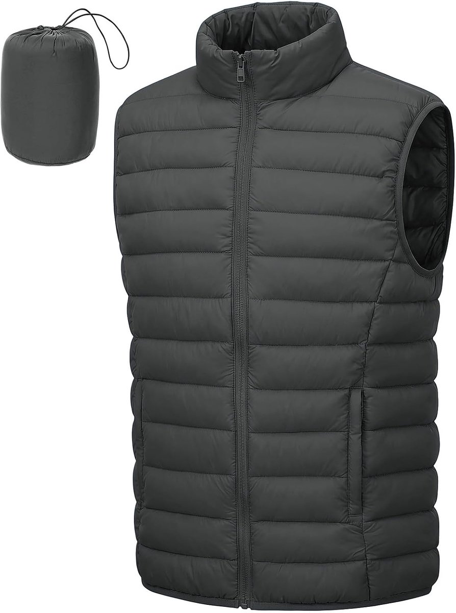 Lichtgewicht Bodywarmer Heren Gewatteerd Opbergbaar