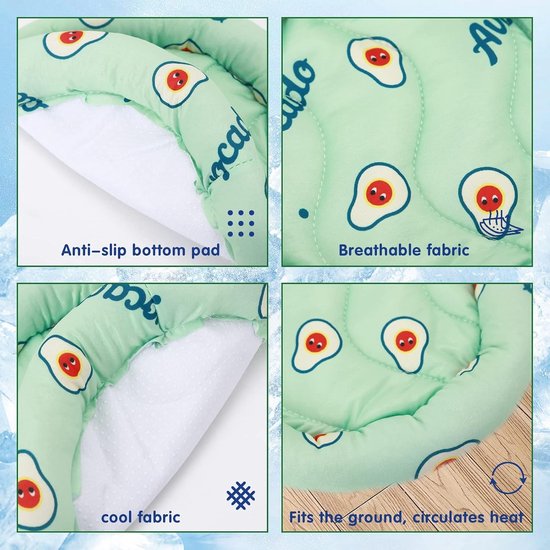 Koelmat voor Kleine Dieren - Verkoelende Slaapmat voor Konijnen, Hamsters en Cavia's - Ideaal voor Zomergebruik 21x21cm Groen — afbeelding 2