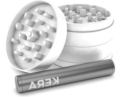 Keramische grinder Crusher voor kruiden - J-hoes inclusief - 63 mm - hygiënische nano-keramische coating - piepvrije schroefdraad - groot cruncher grinder Wooden grinder with a diameter