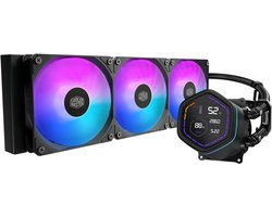 Cooler Master MasterLiquid Core Nex Digital 360 Black - afmeting radiator: 360 mm - voor Intel LGA 1851, 1700 - AMD AM5, AM4 - 2.1" LED Digital Display - 3x 120mm ARGB PWM Fans