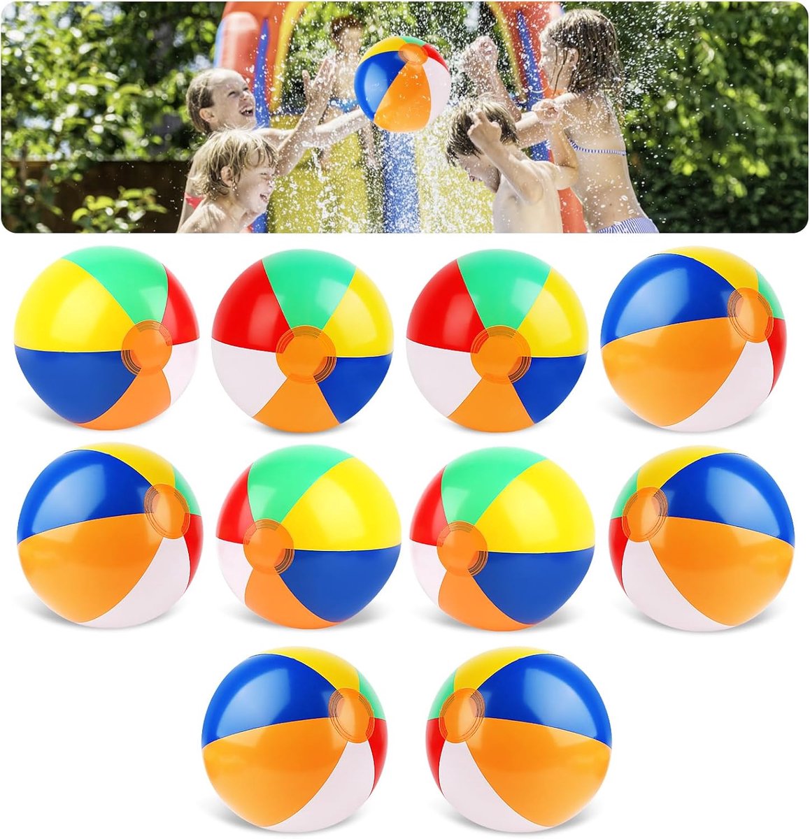 opblaasbare waterballen 8 stuks - kleurrijk - voor baby's en kinderen - ideaal voor zwembadvermaak - ShopVlot