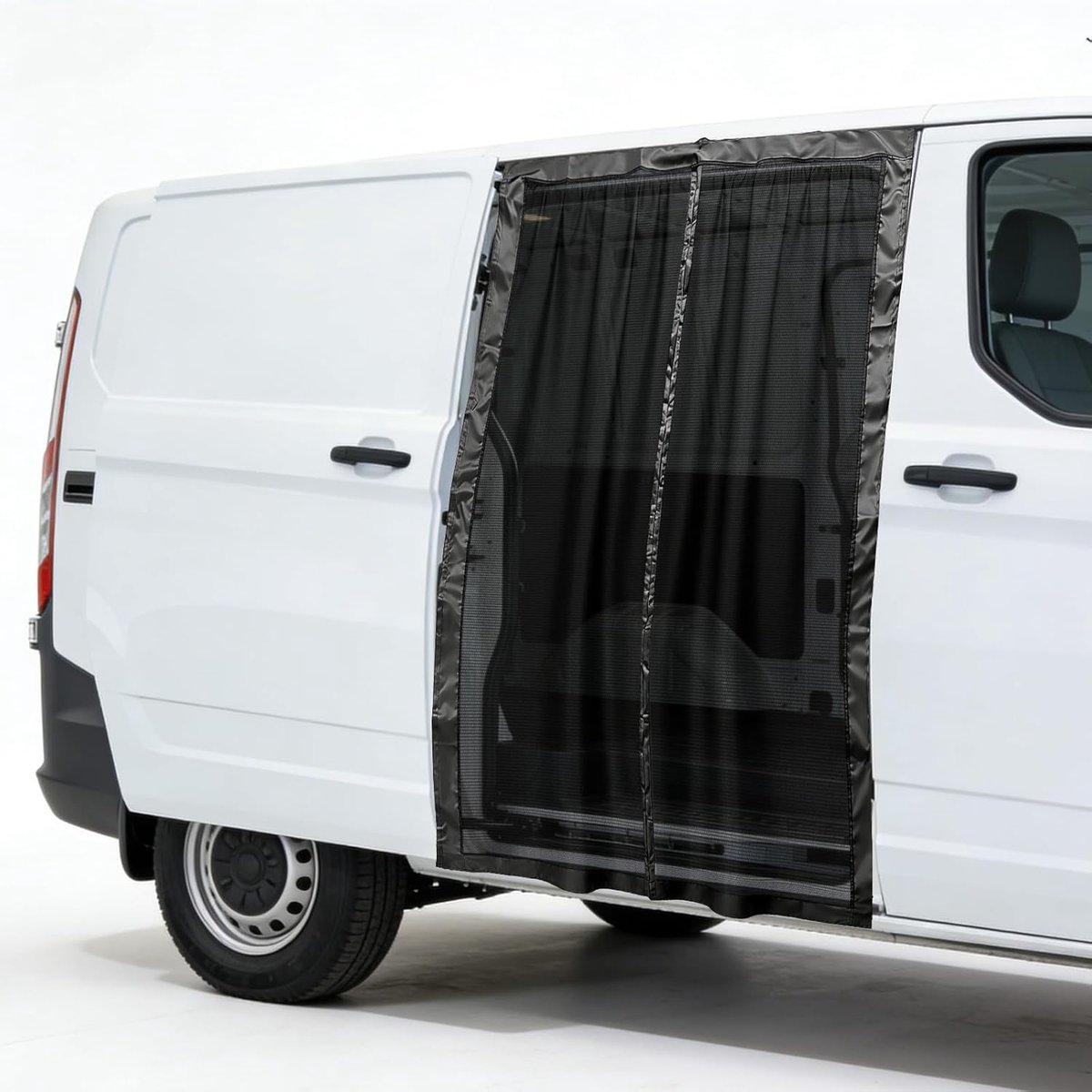 Magnetisch Van Klamboe, Van Insectenscherm met Heavy Duty Magneten & Sterke Plakband Auto Schuifdeur Vliegscherm Compatibel met Vito & Marco Polo voor Ford Transit Custom 150 * 110 cm