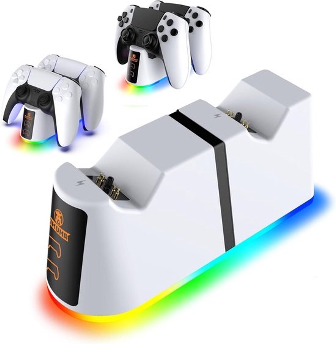 Oplaadstation voor PS5 Controller met 10 RGB Lichtmodi