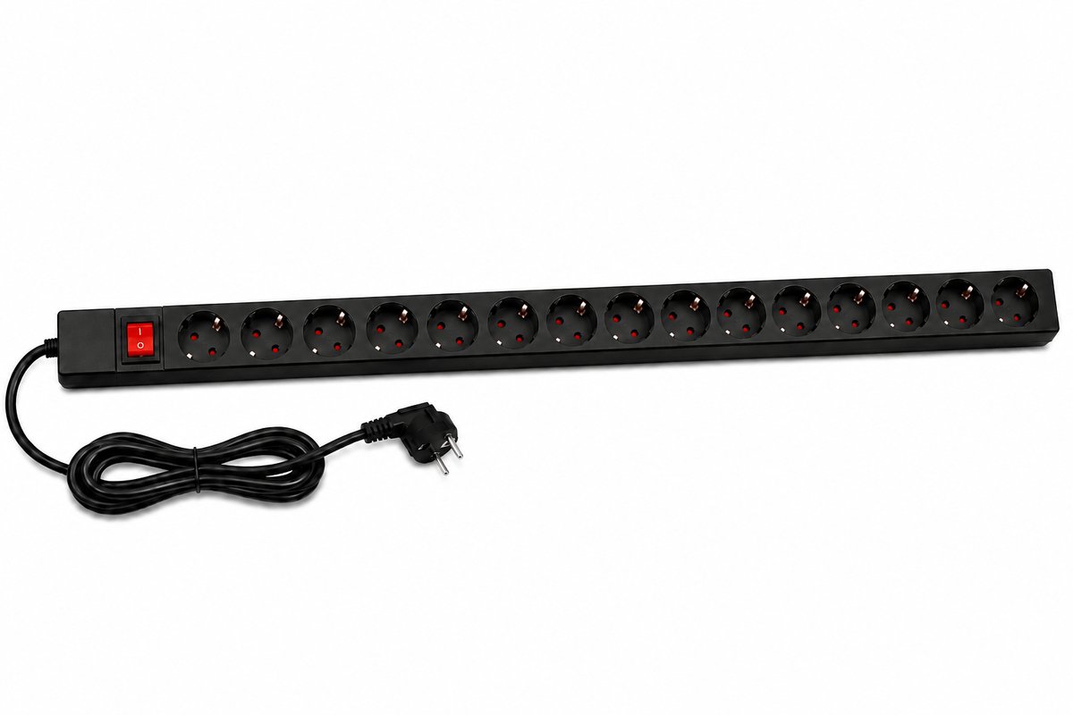 DSIT 15 voudige stekkerdoos voor verticale montage - Penaarde - geschikt voor serverkast - patchkast en flightcase