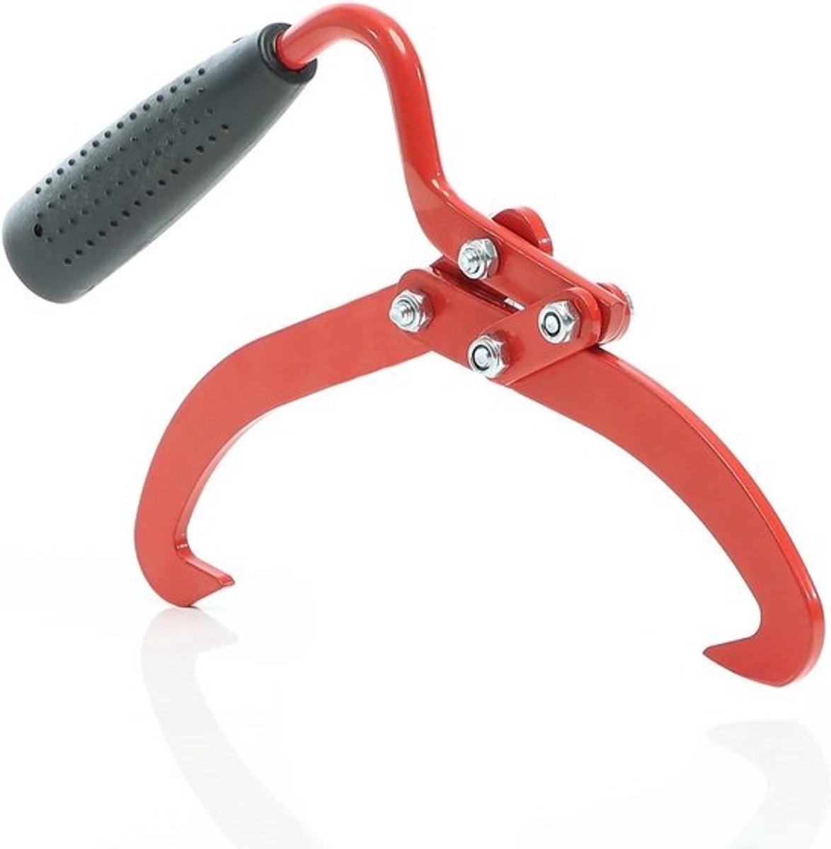 Houttang Laadhulp - Stammen Grijper - Hout Transport - Automatische Sluiting - Tot 75 kg - Rood