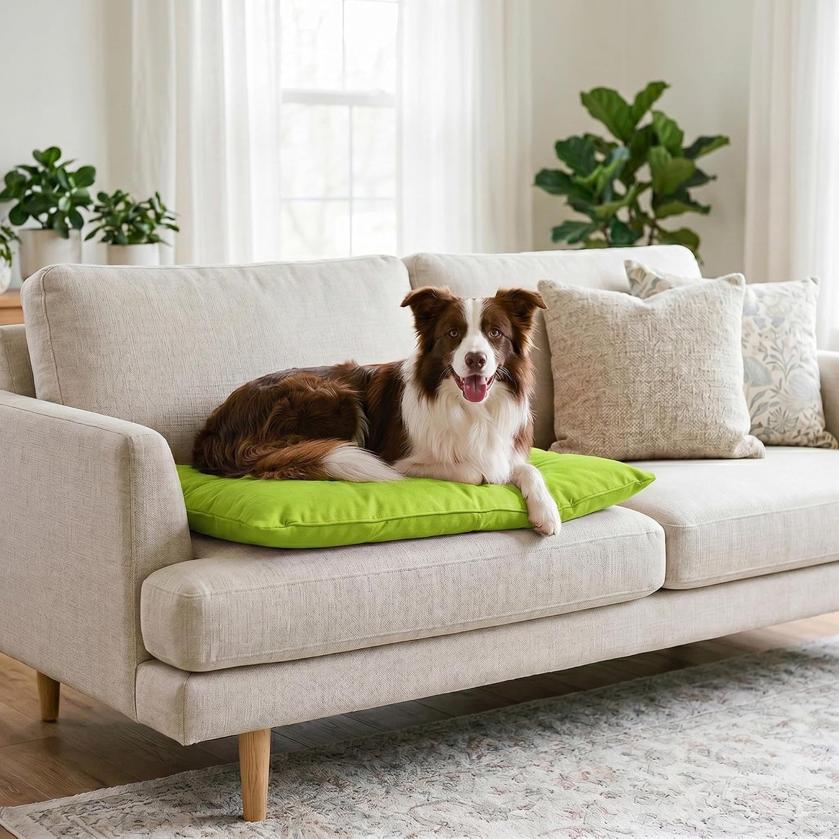 Bed Linen Maxy Hondenkussen ELEGANT, gewatteerd, gewatteerd, 60 x 100 cm, appelgroen