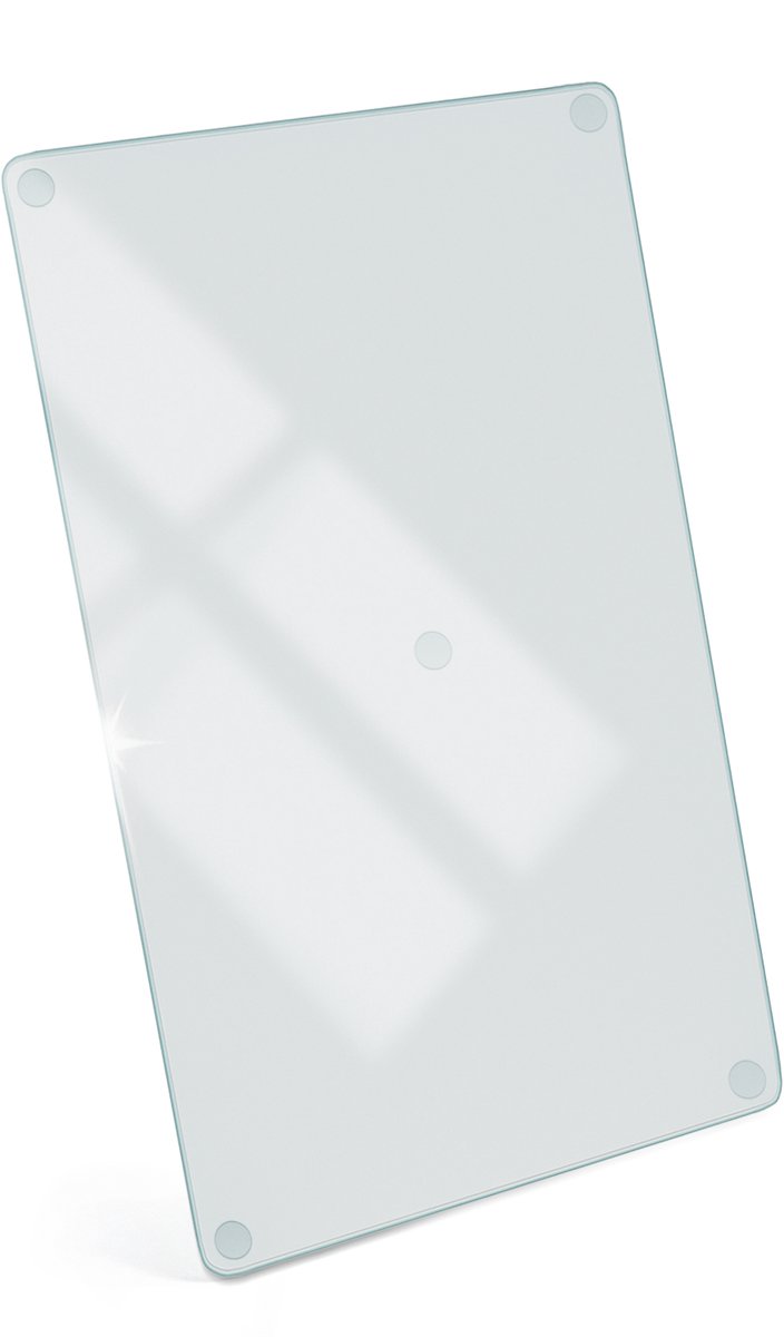 WallMuralia Glazen Snijplank - 52 x 30 cm - Transparante Snijplank van Glas - Rechthoekige Keukenbenodigdheden - Beschermplaat voor Werkblad - Serveerplank