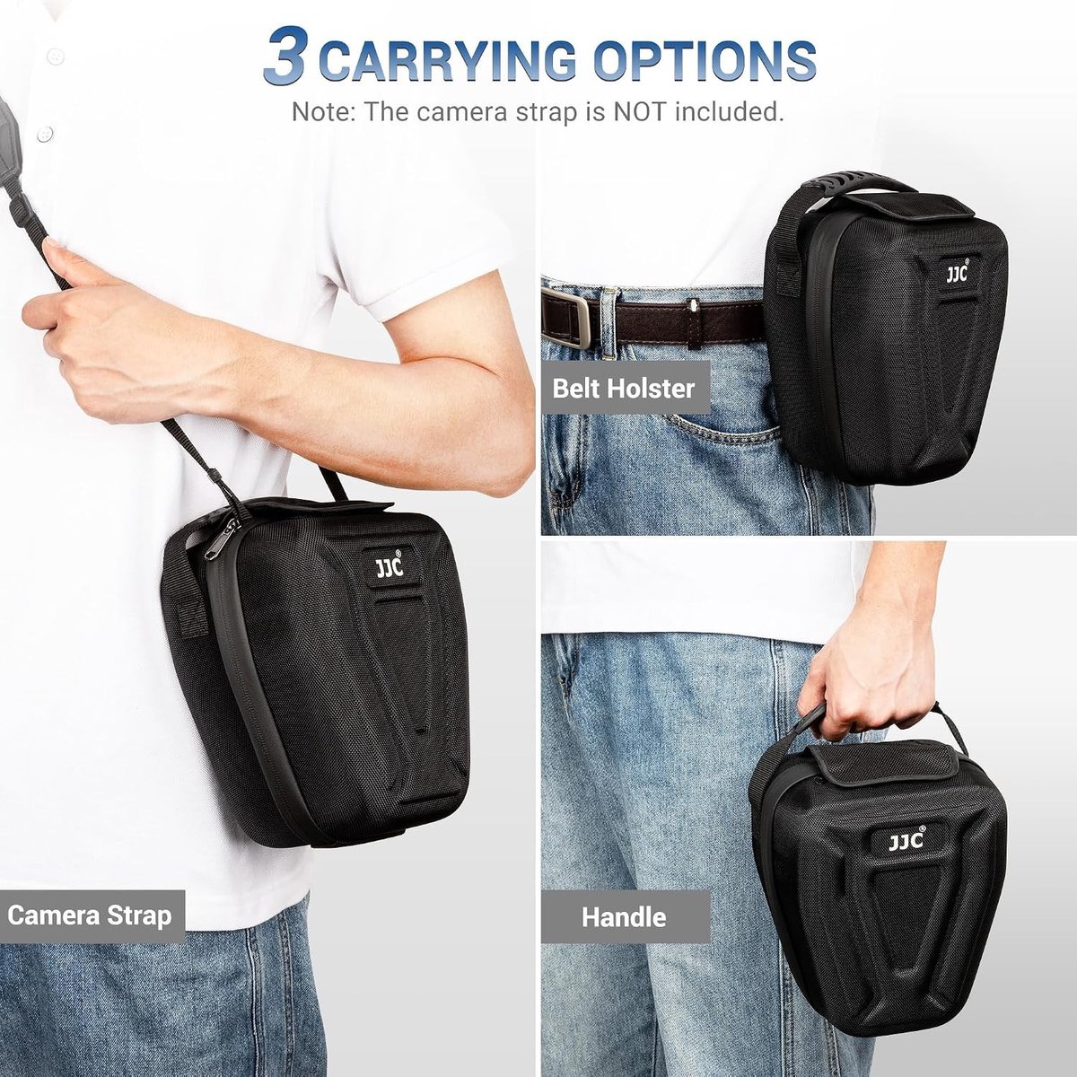 Shockproof Hard Camera Case met Snelle Toegang, Gevoerde Binnenkant en Rubber Handvat voor Nikon, Canon, Sony en Olympus - Ideaal voor Fotografie en Bescherming