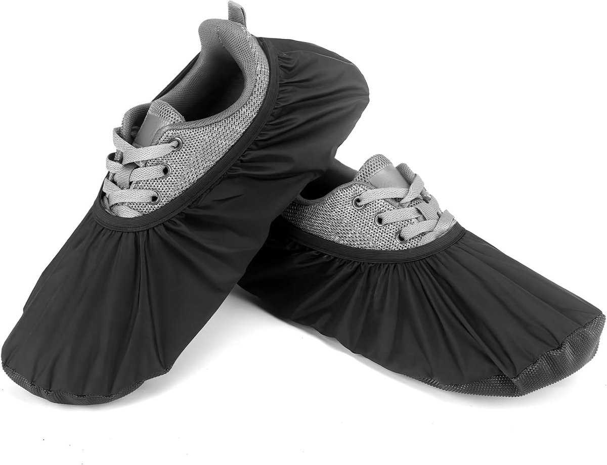Bowlingschoenhoezen - antislip schoenhoezen - stof- en waterdicht - unisex - sportaccessoires - passen op de meeste schoenen - zwart - 33 cm - schoenen niet inbegrepen