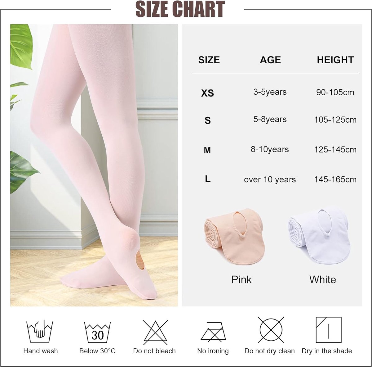 Balletpanty voor meisjes, dames, 90D, converteerbare balletpanty, zachte dansvoetpanty met gaten