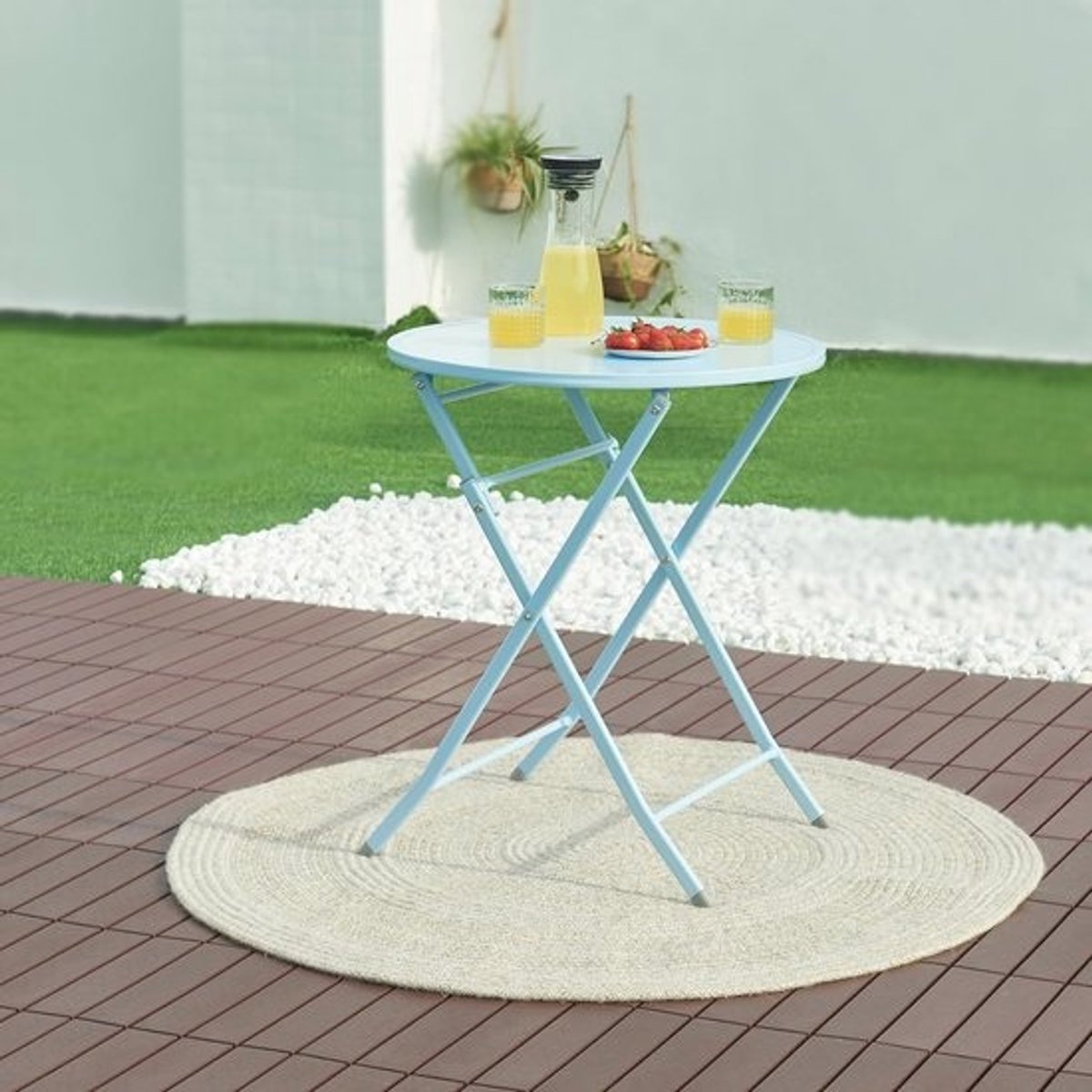Inklapbare tuintafel Ø62x71 cm - Hemelsblauw