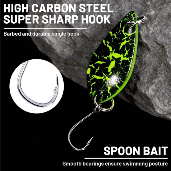 Spoon Set, 18 Stück Kunstköder Spinner Blinker, 2,5/3,5/5 g Angelzubehör mit Aufbewahrungsbox, Forellenköder Spoons Set für Forelle Barsch und Hecht — afbeelding 3