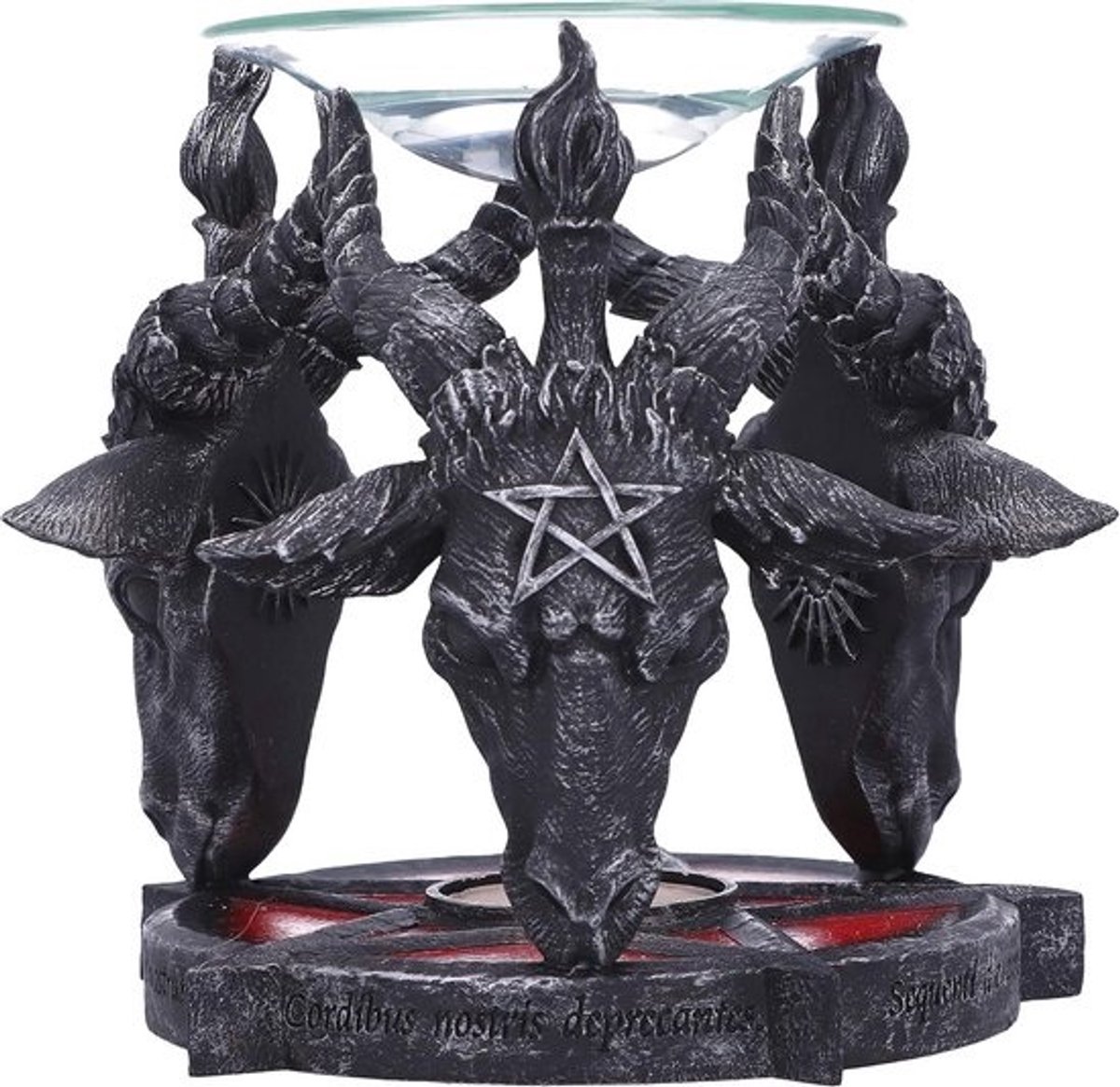 Occult Baphomet Hoofd Oliebrander - 13.5cm Zwart