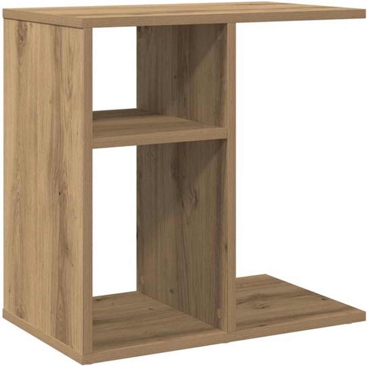 Bijzettafel Hout - Ambachtelijke Tafel - Woonruimte Verfraaien - Duurzaam Bewerkt Hout - 50x30x50 cm - Eikenkleur