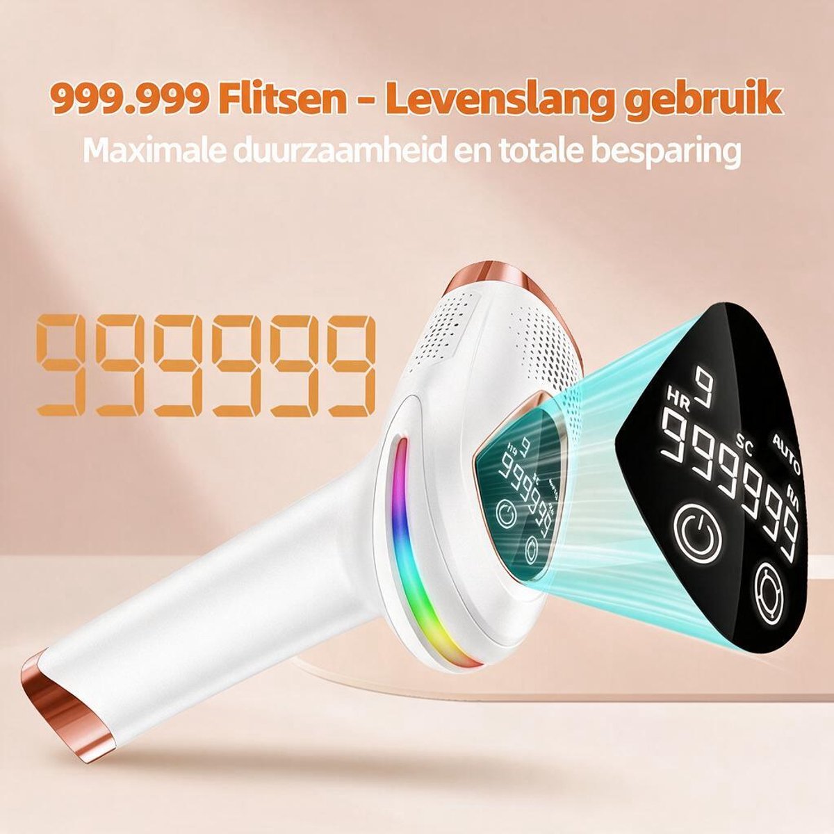 IPL Laser Ontharingsapparaat - Laser Ontharing - Pijnloos Ontharen met Ice Cooling - Permanente Ontharing voor alle Lichaamsdelen - voor Mannen en Vrouwen - 9 Verschillende Standen - Inclusief Beschermbril en Scheermes - Epileerapparaat Dames thumbnail 3