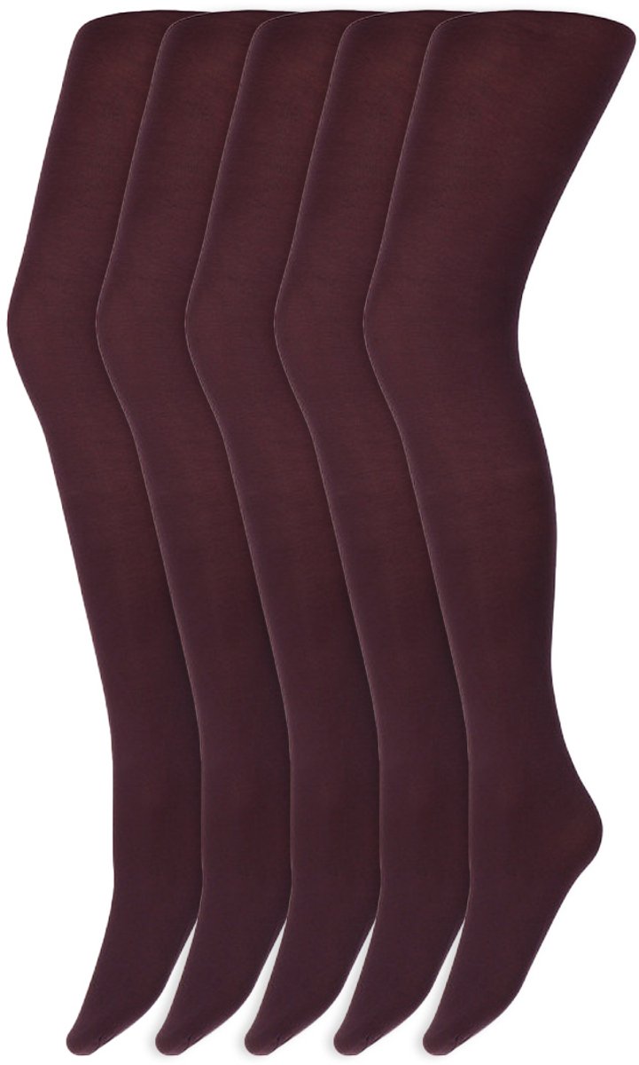 Marianne Gekleurde Panty’S | Micro | 60 Denier | Merk: Marianne | Maat: S T/M Xxl | Kleur: Donker Paars | 5 Paar