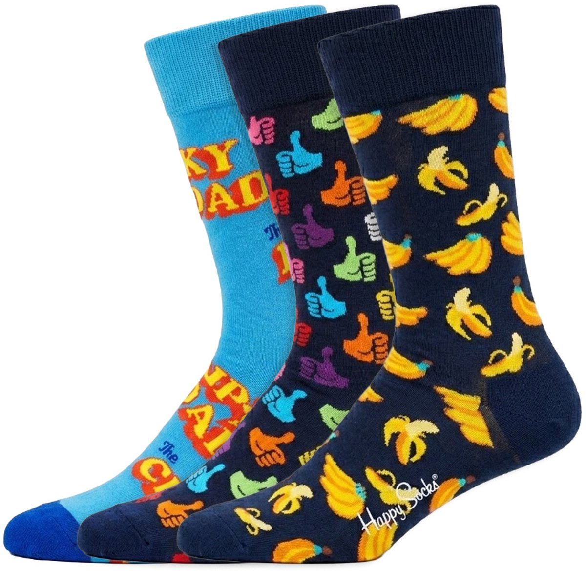 3 Paar – Happy Socks – Dames & Heren – Thema Vaderdag – Katoen – Maat 41/46