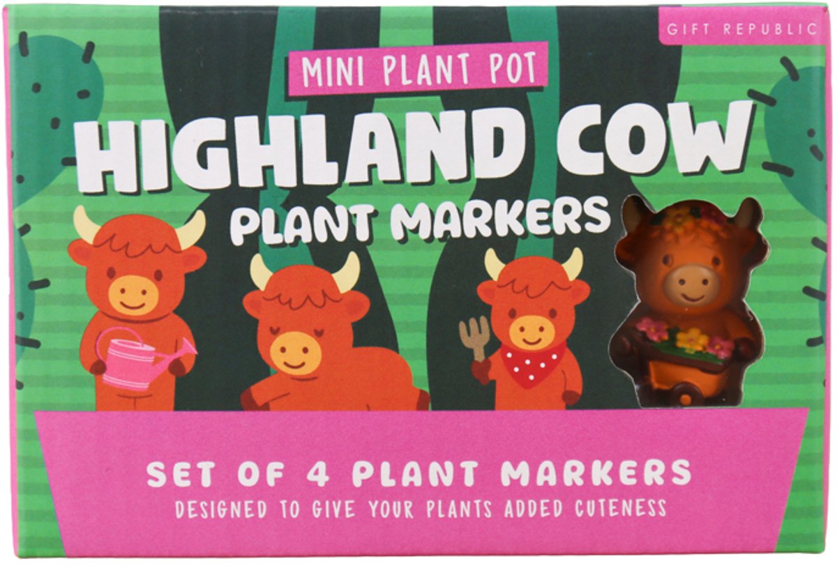 Gift Republic Plantenpot decoratie - Highland Cow