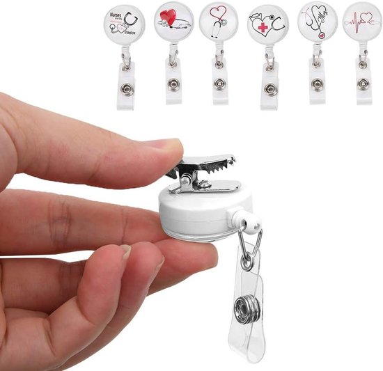 Set van 6 Uittrekbare ID Badge Reel Clips voor Identificatiekaarten en Naamkaartjes Accessoires — afbeelding 4