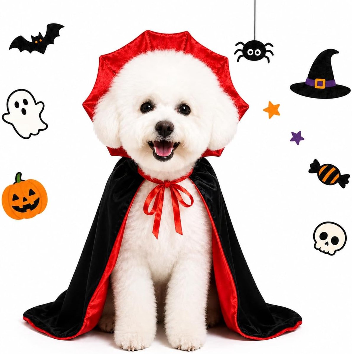 Vampiercape voor dieren, Halloween-kostuum voor honden, 50 cm
